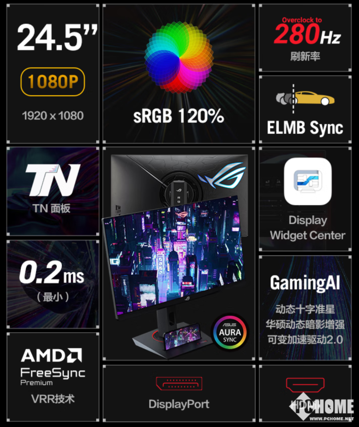 8QMG显示器上架 280Hz高刷售1899元K8凯发登录入口ROG STRIX
